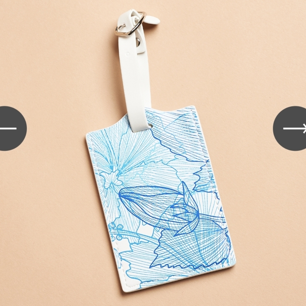 Luggage Tag Floral Blue and White Take Me To Paradise Vagabond Goods